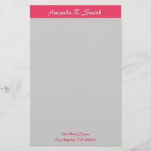 Simple Pink grey Stationery