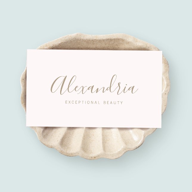 Simple  Pink Handwritten Script Calligraphy Business Card (Creator Uploaded)