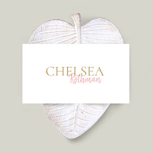 Simple Pink Handwritten Script Font Business Card