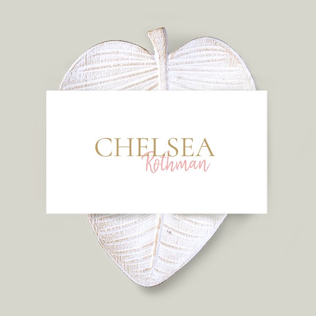 Simple Pink Handwritten Script Font Business Card (Creator Uploaded)