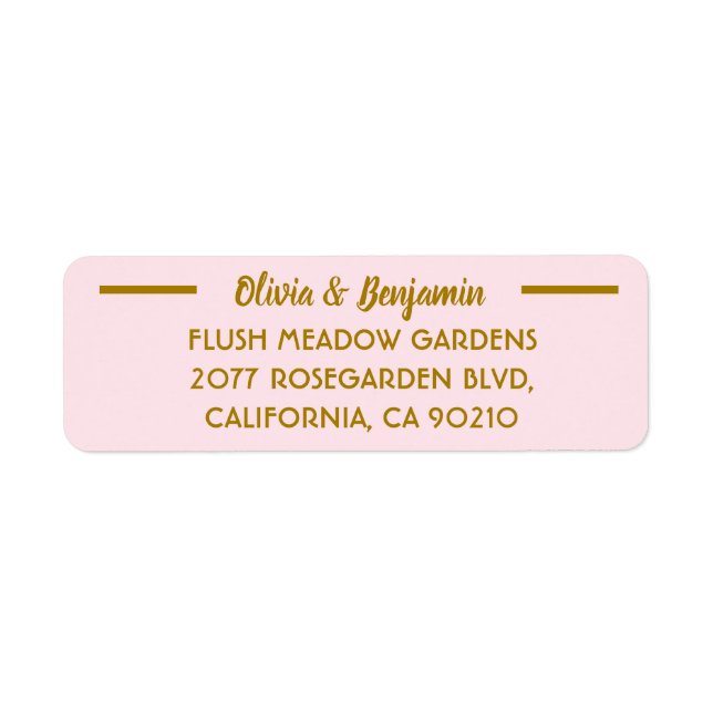 Simple Pink Handwritten Script Wedding Address (Front)
