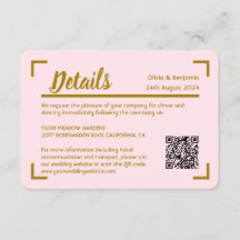 Simple Pink Handwritten Script Wedding QR Code