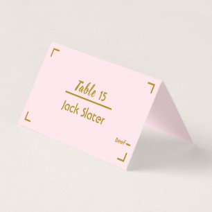Simple Pink Handwritten Script Wedding Table Card