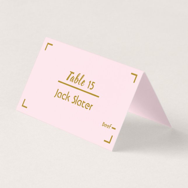 Simple Pink Handwritten Script Wedding Table Card (Front)