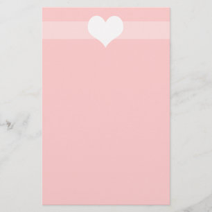 Simple Pink Heart Stationary Stationery