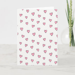 Simple Pink Hearts Card