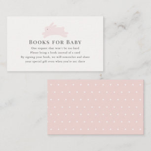 Simple Pink Jumping Bunny Book Request Enclosure Card