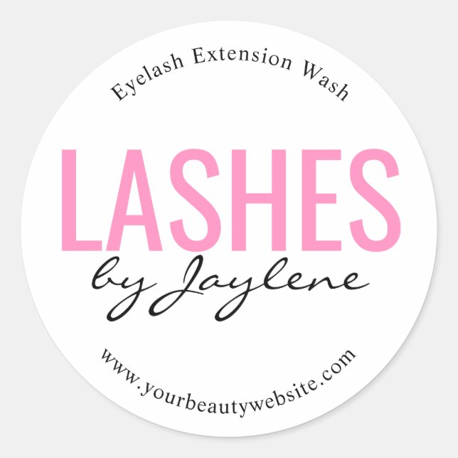 Simple Pink Lash Label (Front)