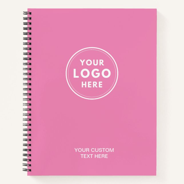 Simple Pink Logo Text QR Code Notebook (Front)