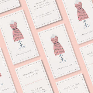 Simple Pink Mannequin Alterations Business Card