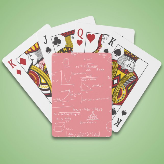 Simple Pink Math Equations Formulas Playing Cards (Creator Uploaded)