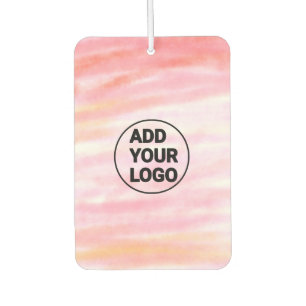 Simple pink minimal watercolor add logo company te car air freshener