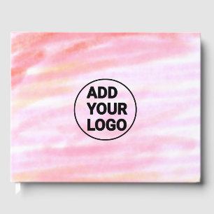 Simple pink minimal watercolor add logo company te guest book