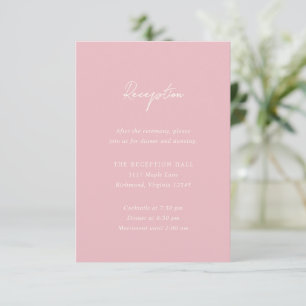 Simple Pink Modern Wedding Enclosure Card