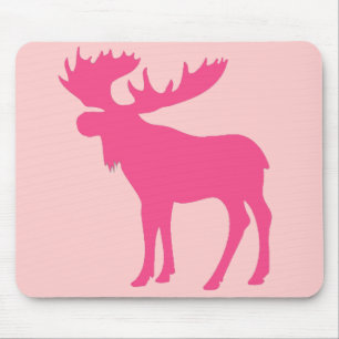 Simple pink moose symbol mouse mat