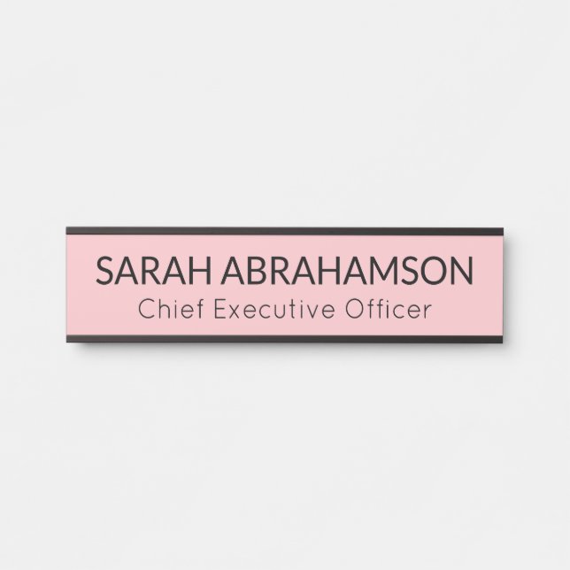 Simple Pink Name Plate - Door Sign (Front)