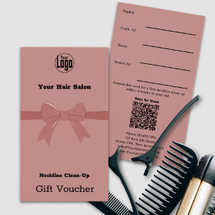 Simple Pink Neckline Clean-Up Voucher Card