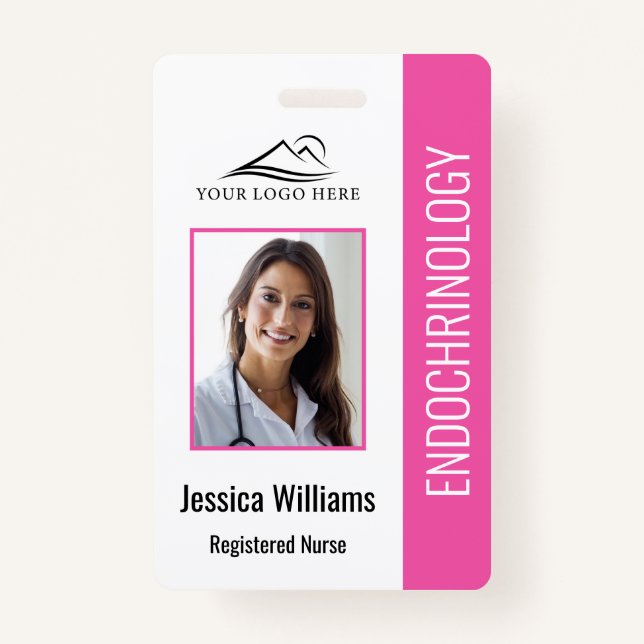 Simple Pink Nursing  ID Badge (Front)