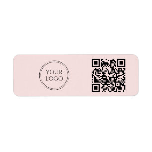 Simple Pink Office Company Business Logo QR Code