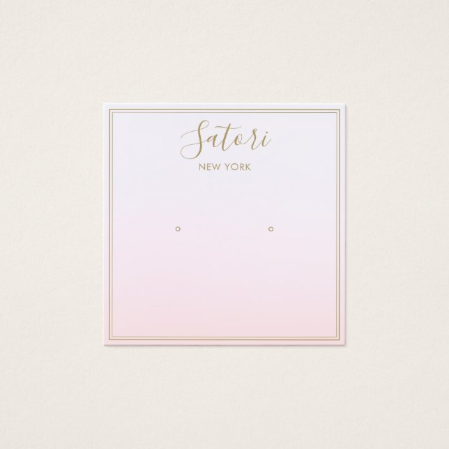 Simple Pink Ombre Script Stud Earring Display (Front)
