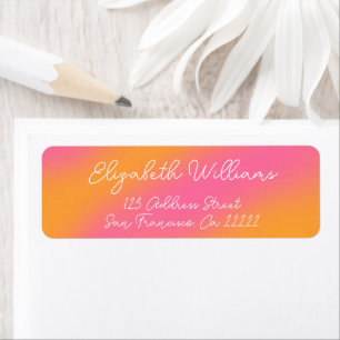 Simple Pink Orange White Script Address