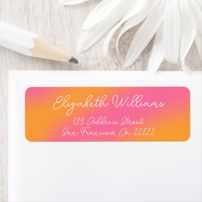 Simple Pink Orange White Script Address (Insitu)
