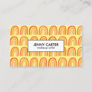 Simple Pink Orange Yellow Rainbows Pattern Business Card