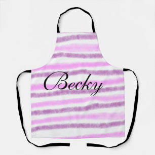 simple pink pastel watercolor add your name custom apron