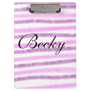 simple pink pastel watercolor add your name custom clipboard