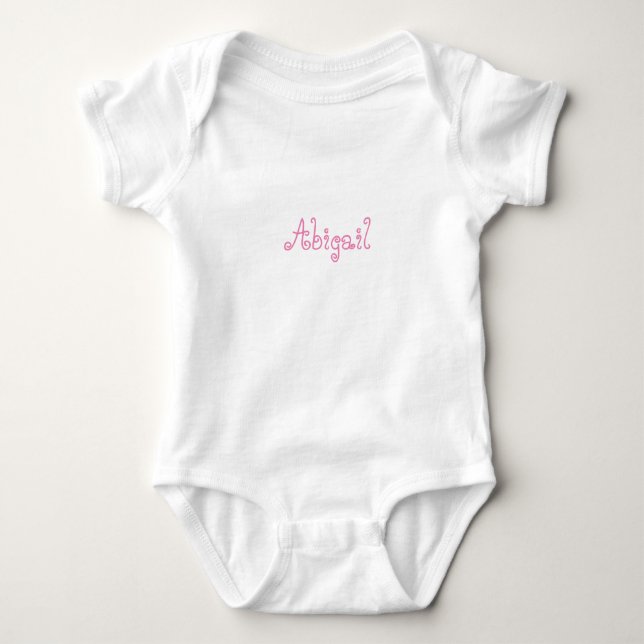 Simple Pink Personalised Name Baby Bodysuit (Front)