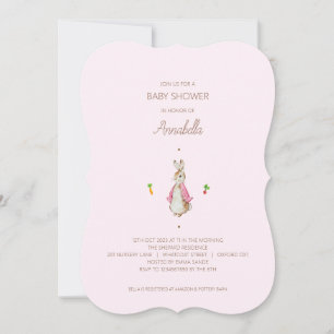 Simple Pink Peter the Rabbit Invitation