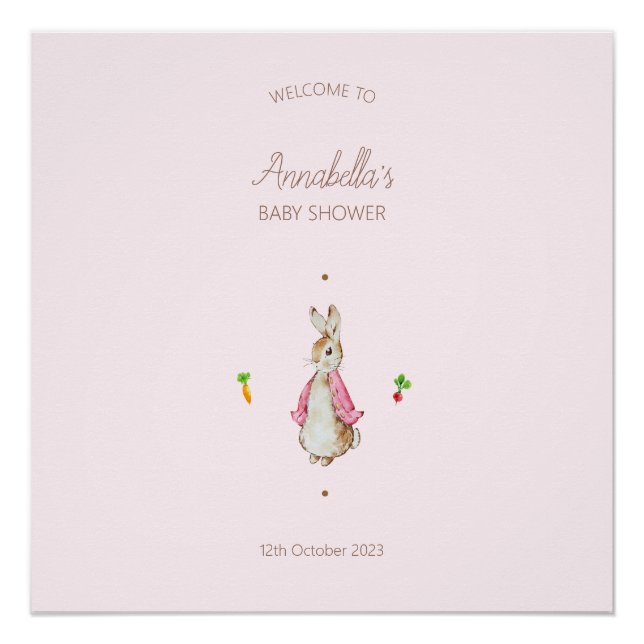 Simple Pink Peter the Rabbit Poster (Front)