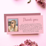 Simple Pink Photo Birthday  Thank You Card<br><div class="desc">Personalised Simple Pink Photo Birthday Thank You Card. Simple and modern thank you card with a photo and thank you message.</div>