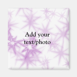 Simple pink purple glitter sparkle add name text t magnet