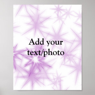 Simple pink purple glitter sparkle add name text t poster