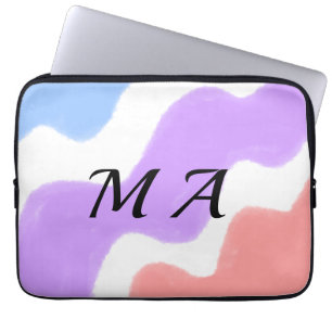 Simple pink purple watercolor add your monogram t laptop sleeve