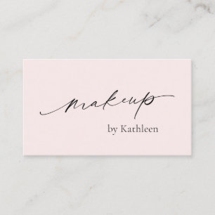 Simple Pink QR Code Elegant Makeup Artist Modern Business Card