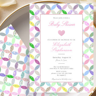 Simple Pink Quilt Baby Shower Invitation