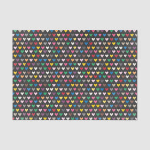 Simple Pink Red Blue Green Yellow Heart Pattern Tissue Paper