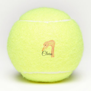 Simple pink red swan face watercolor animal custom tennis balls