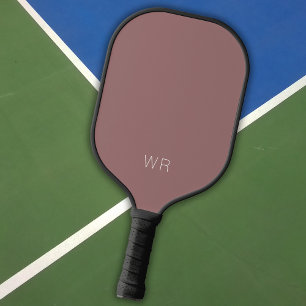 Simple Pink Red w/ Monogram Initials Pickleball Paddle