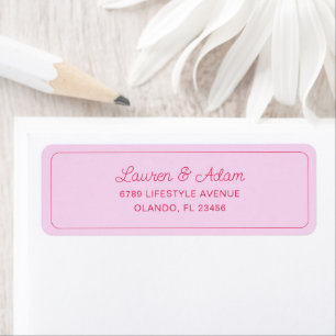 Simple Pink & Red Wedding Return Address