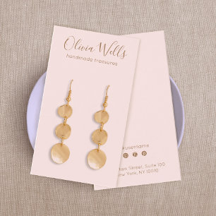 Simple Pink Script Earring Display Card