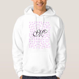 simple pink stars watercolor add name monogram min hoodie