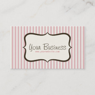 Simple Pink Stripe Business Card