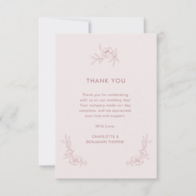 Simple Pink Thank You Card (Front)