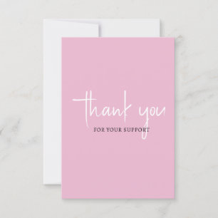 Simple Pink Thank You Card for your customers. 