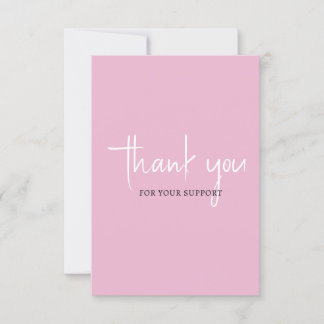 Simple Pink Thank You Card for your customers.