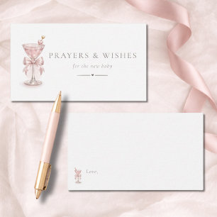 Simple Pink Tini Girl Baby Shower Prayers For Baby Enclosure Card