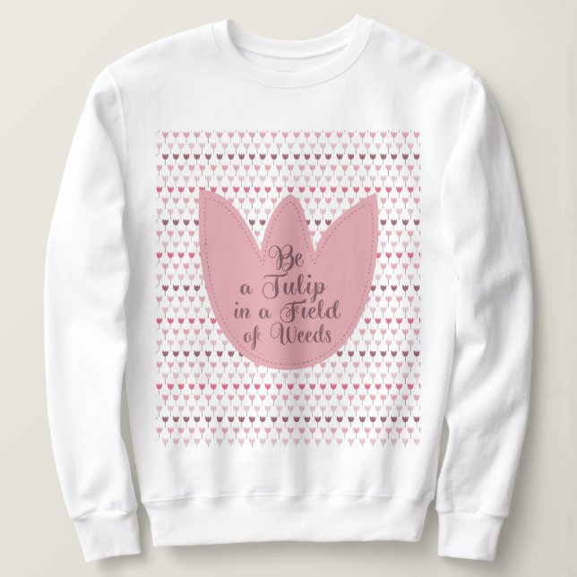 Simple Pink Tulip Pattern Sweatshirt (Design Front)